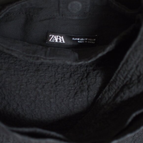 Zara | Cotton Black Fabric Crossbody/Shoulder Bag - Picture 4 of 6